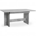 ANCONA Table a manger extensible de 8 a 12 personnes classique effet béton structuré - L 160 / 310 x l 90 cm