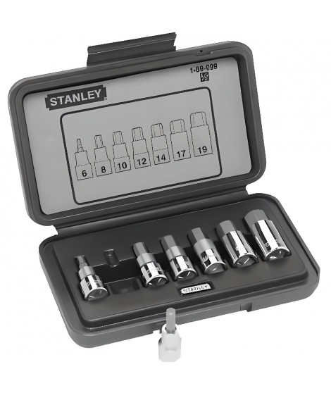 STANLEY Coffret 9 douilles torx 1/2