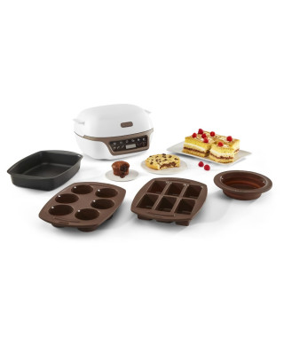 TEFAL KD802112 Cake Factory Machine a gâteaux intelligente, Appareil a gâteaux, Pâtisserie, Muffins, 4 moules inclus, 5 progr…