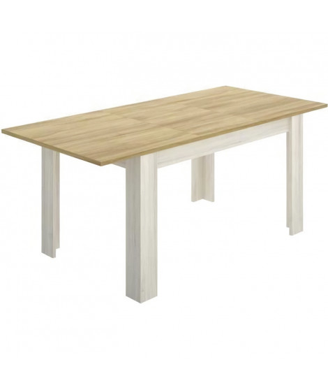 Table a manger extensible 4-6 personnes- Décor chene clair - L 190 x P 90 x H 77 cm - DINE