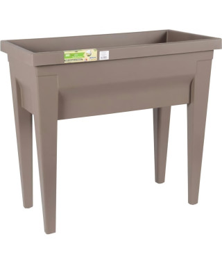 EDA Espace potager avec table City Veg&Table - 73 x 38,5 x H 68 cm - 57 L - Taupe