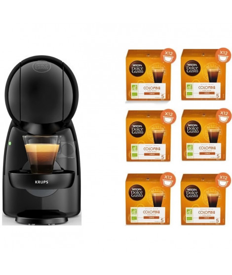KRUPS YY4511FD Nescafé Dolce Gusto Piccolo XS Machine a café + 6 boites de capsules bio, Cafetiere dosettes, Pression 15 bars…