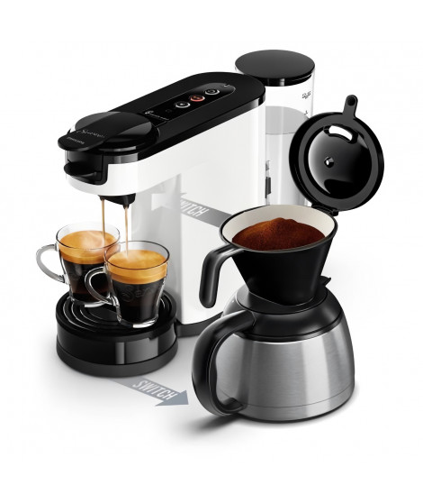 Machine a café 2 en 1 SENSEO Switch Philips HD6592/05, 2 en 1 avec filtre et dosette, Verseuse isotherme, Crema plus