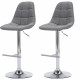 OSKAR Lot de 2 tabourets de bar réglables - Tissu gris -  L 42 x P 49 x H94/114 cm