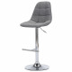 OSKAR Lot de 2 tabourets de bar réglables - Tissu gris -  L 42 x P 49 x H94/114 cm