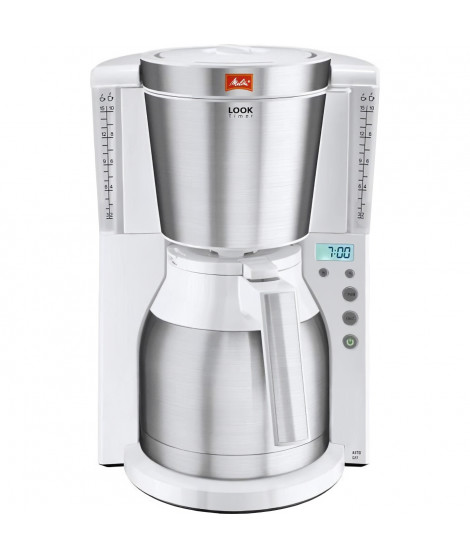 MELITTA Cafétiere Look IV Therm Timer 1011-15 Blanc/Acier Brossé