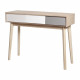 Console avec 3 tiroirs - Scandinave - NEW SOFIA - Chene Blanc Gris Motifs - L 110 x P 35 x H 82 cm