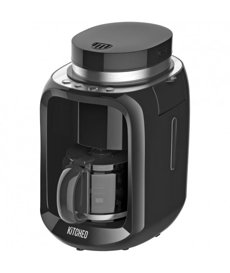 KITCHEO CK71B - Cafetiere avec broyeur a café  intégré - Utilisation café moulu ou café en grains - 600 W