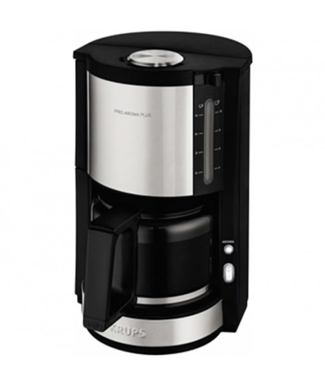 KRUPS KM321010 Pro Aroma Plus Cafetiere filtre électrique, 1,25 L soit 15 tasses, Machine a café, Noir et inox