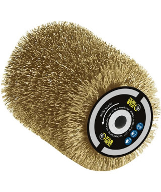 Brosse fil laitonné 0,3mm Ø80mm - L 100mm pour décaper/dégriser