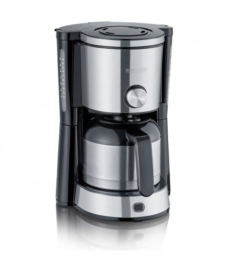 SEVERIN KA4845 Cafetiere filtre TypeSwitch isotherme, Sélecteur d'arôme, 8 tasses, Capacité : 1 L, Puissance: 1 000 W, Inox/Noir