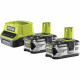 RYOBI Lot de 2 Batteries 18V 4Ah + Chargeur 2A