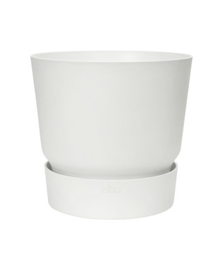 ELHO Pot de fleurs rond Greenville 25 - Extérieur - Ø 24,48 x H 23,31 cm - Blanc