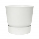 ELHO Pot de fleurs rond Greenville 30 - Extérieur - Ø 29,5 x H 27,8 cm - Blanc