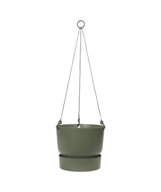 ELHO Pot de fleurs a suspendre Greenville 24 - Extérieur - Ø 23,9 x H 20,3 cm - Vert feuille