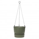 ELHO Pot de fleurs a suspendre Greenville 24 - Extérieur - Ø 23,9 x H 20,3 cm - Vert feuille