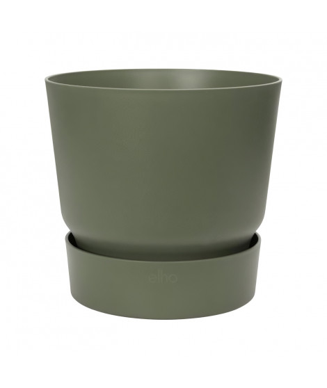 ELHO Pot de fleurs rond Greenville 30 - Extérieur - Ø 29,5 x H 27,8 cm - Vert feuille