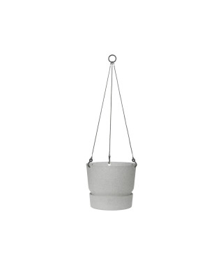 ELHO Pot de fleurs a suspendre Greenville 24 - Extérieur - Ø 23,9 x H 20,3 cm - Gris béton vivant