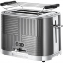 Russell Hobbs 25250-56 Toaster Grille-Pain Geo Steel, 4 Fonctions, Température Ajustable, Réchauffe Viennoiseries, Pince