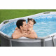 Piscine hors sol Power Steel ovale 305 x 200 x 84 cm, filtre a cartouche, diffuseur Chemconnect