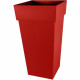 EDA Pot de fleurs XXL  Toscane  - Carré - 43,3 x 43,3 x H 80 cm - 98 L - Rouge rubis