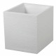 EDA Pot carré Graphit - 39 x 39 x 43 cm - Contenance 35 L - Blanc cérusé