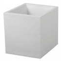 EDA Pot carré Graphit - 39 x 39 x 43 cm - Contenance 35 L - Blanc cérusé