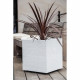 EDA Pot carré Graphit - 39 x 39 x 43 cm - Contenance 35 L - Blanc cérusé