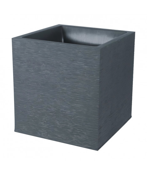 EDA Pot carré Graphit - 39 x 39 x 43 cm - 35 L - Gris anthracite