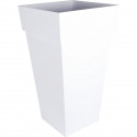 EDA Pot de fleurs XXL Toscane - Carré - 43,3 x 43,3 x H 80 cm - 98 L - Blanc
