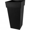 EDA Pot de fleurs XXL Toscane - Carré - 43,3 x 43,3 x H 80 cm - 98 L - Gris anthracite