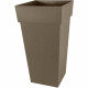 EDA Pot de fleurs XXL Toscane - Carré - 43,3 x 43,3 x H 80 cm - 98 L - Marron taupe