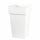 EDA Pot de fleur haut carré Toscane - 39 x 39 x H 65 cm - 62 L - Blanc