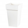 EDA Pot de fleur haut carré Toscane - 39 x 39 x H 65 cm - 62 L - Blanc