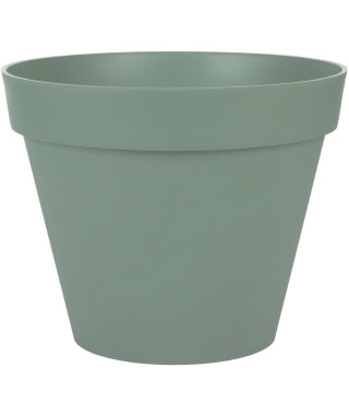 EDA PLASTIQUE - Pot de fleur rond Toscane - Ø 40 x H31 cm - 23 L - Vert laurier