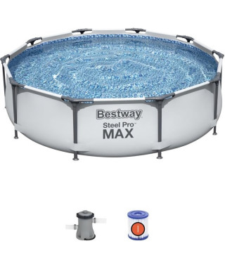 Piscine Hors-sol Tubulaire Bestway Steel Pro Max 305x76 cm Épurateur a Cartouche de 1 249 L/H