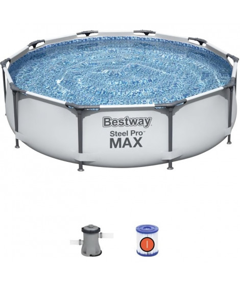 Piscine Hors-sol Tubulaire Bestway Steel Pro Max 305x76 cm Épurateur a Cartouche de 1 249 L/H