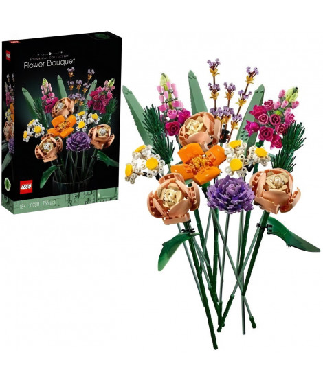 LEGO Creator Expert 10280  Bouquet de fleurs, Fleurs artificielles, kit de décoration florale DIY, set pour adultes