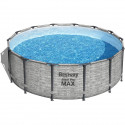 Kit Piscine hors sol tubulaire BESTWAY Steel Pro Max - 427 x 122 cm - Ronde (Livrée avec pompe de filtration, échelle + bâche)