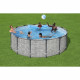 Kit Piscine hors sol tubulaire BESTWAY Steel Pro Max - 427 x 122 cm - Ronde (Livrée avec pompe de filtration, échelle + bâche)