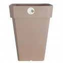 RIVIERA Pot de fleurs carré Soleilla en plastique - 39 x 39 x H 45 cm - 65 L - Taupe