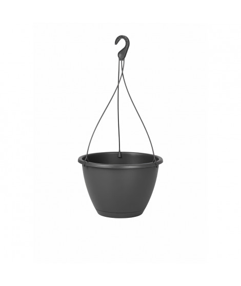 ARTEVASI Pot de fleurs suspendu Algarve - 8 L - 31 x 31 x 20,5 cm - Gris anthracite