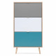 CUBA Meuble a chaussures 18 paires - Décor Chene sonoma et gris clair - L 70 x P 24 x H 127 cm