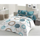 LOVELY HOME Parure de couette Coton AUDACE - Bleu Canard - 200x200 cm