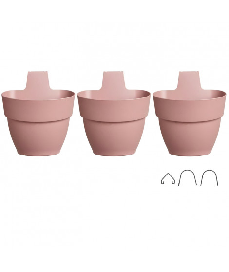 ELHO - Pot de fleurs -  Vibia Campana Foret Vertical Set/3 - Rose Poussiere - Balcon extérieur - L 17.1 x W 20.7 x H 29.7 cm