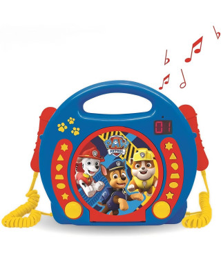 LEXIBOOK - PAT' PATROUILLE - Lecteur CD Karaoké Enfant avec 2 microphones - Enfant - Garçon - A partir de 3 ans