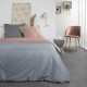 TODAY Parure de lit Coton 2 personnes - 220x240 cm - Bicolore Gris et Rose Louise