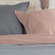 TODAY Parure de lit Coton 2 personnes - 220x240 cm - Bicolore Gris et Rose Louise