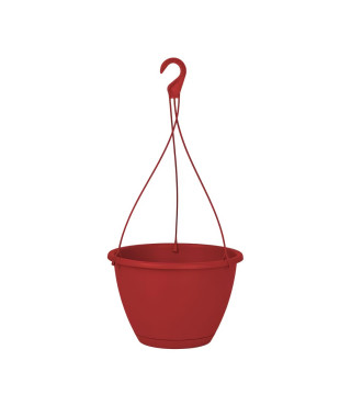 ARTEVASI Pot de fleurs suspendu Algarve - 8 L - 31 x 31 x 20,5 cm - Rouge foncé