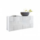 Buffet 3 Portes - Blanc Laqué brillant - L181xP42xH84 cm - MILANO